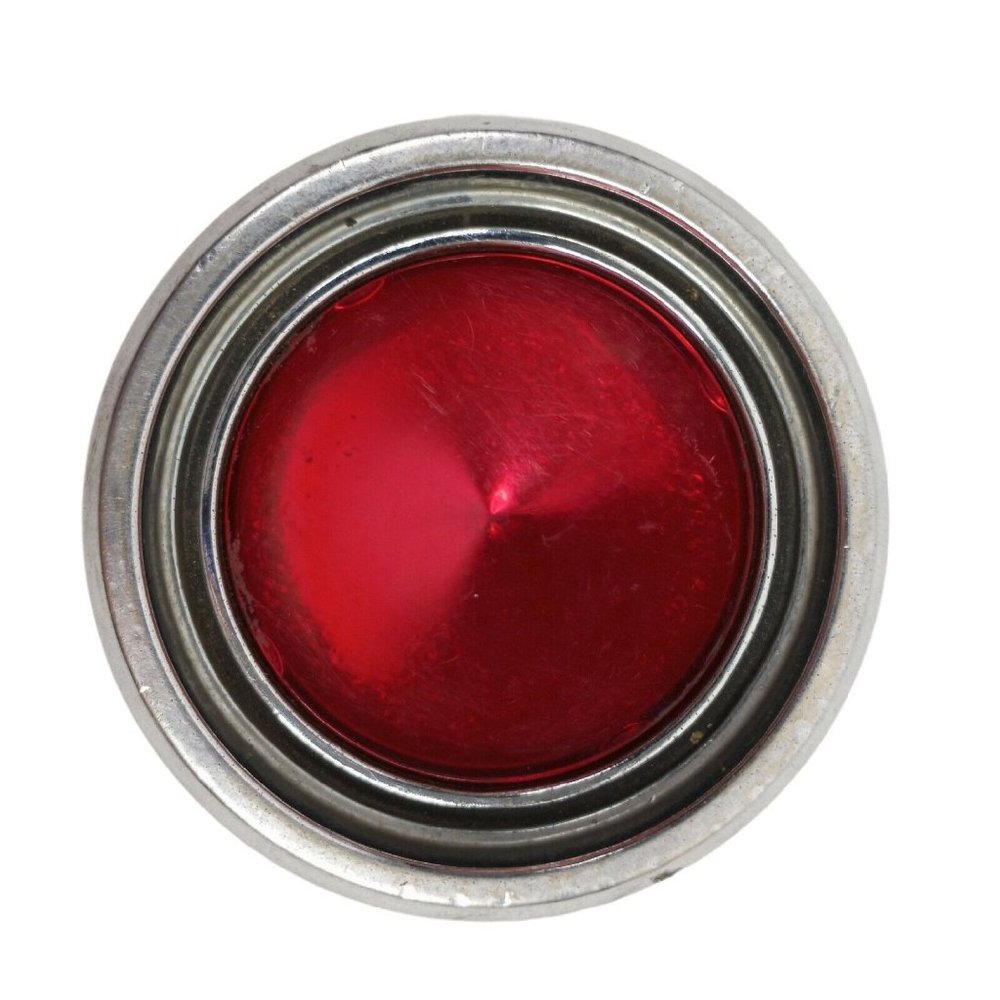 Vintage Car Aluminum Wheel Center Cap Possibly GM 1980s General Motors Red
